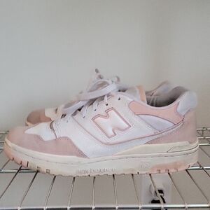 New Balance Women's Blush and White Sneakers